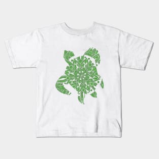 Green Mandala Turtle Kids T-Shirt